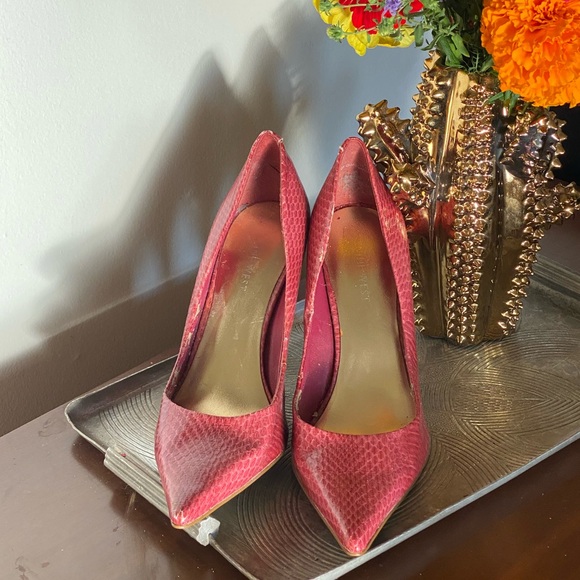 Barbie Pink faux snake skin stiletto pumps - Picture 6 of 13